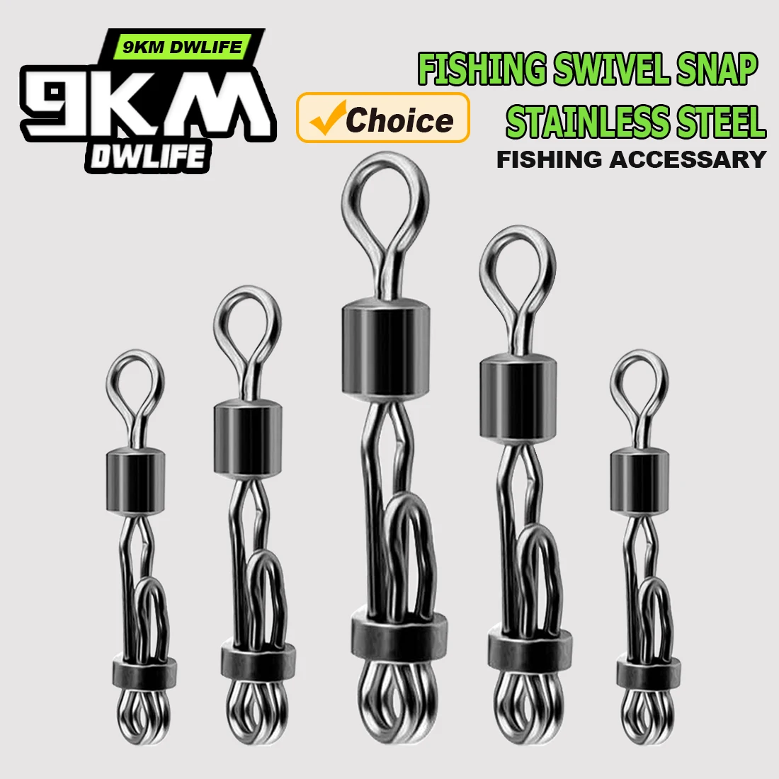 Angeln Rolling Swivel Snap Angelhaken Schnellverbinder Solide Ringe Angelschnur Quick Link Karpfen Verschleißfestes rostfreies Messing