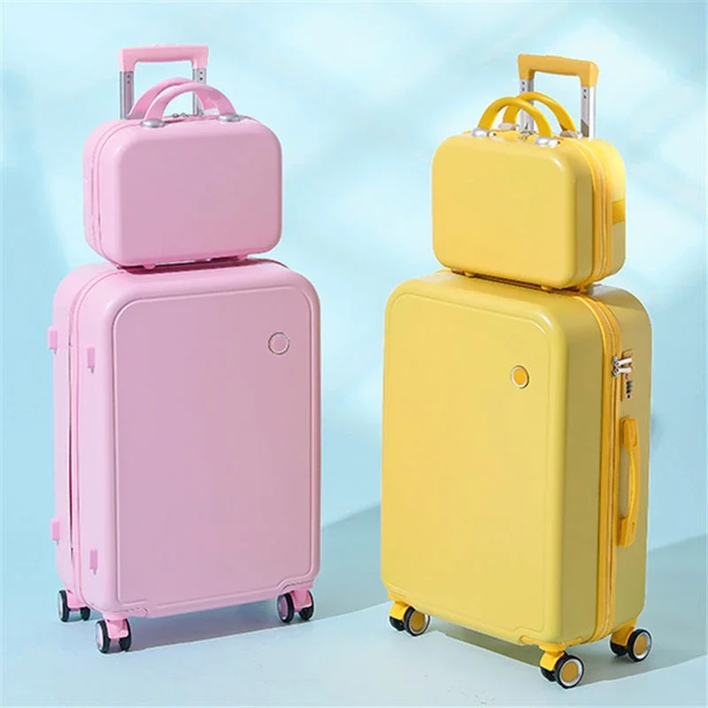 Unisex Puristic Design Travel Luggage Rolling Wheels Hardside Men Women Suitcase Trolley Case Carry On/Big 24 Inch