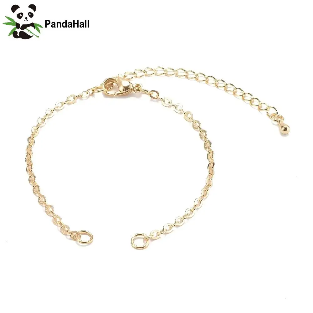 

PandaHall 25PCS Brass Cable Chain Bracelet Makings with Jump Rings & Lobster Clasps, Gold 6-3/8 inch(16.3cm) for DIY Jewelry