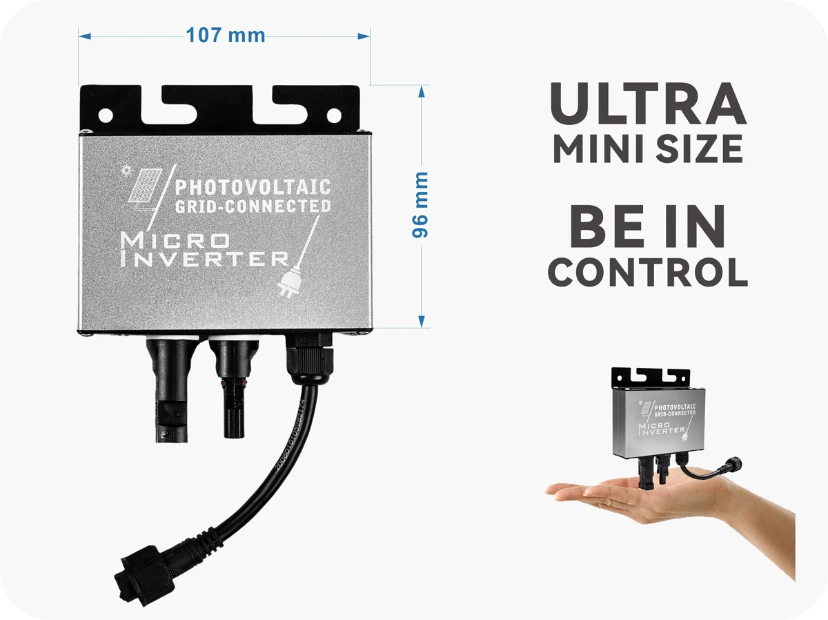 Micro Inverter 200W 150W MPPT Micro Grid-Tie Inverter Balcony Solar System  DC12-30V PV Input, AC180-265V Output DC to AC