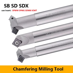 LIHAOPING C12-10-110 C16-16-100 모따기 도구, CNC 선반 밀링 커터, 거치대 엔드밀 SPMW09 SCMT SPMG, 45 도 SB SD SDX