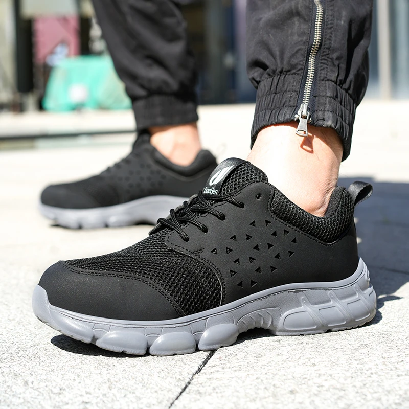 أحذية أمان رياضية خفيفة قابلة للتنفس للرجال للعمل مقاومة للثقب أحذية واقية للرجال خارج البناء من الصلب عند أصابع القدم