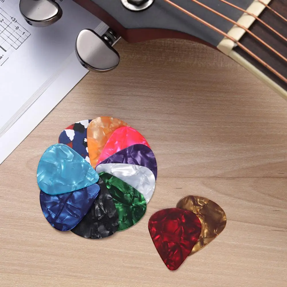 JEPicks-Plectres en celluloïd pour salariés acoustique, électrique, basse, ukulélé, cœur d\'amour, variété fine, 0.5mm, 0.75mm, 30 pièces