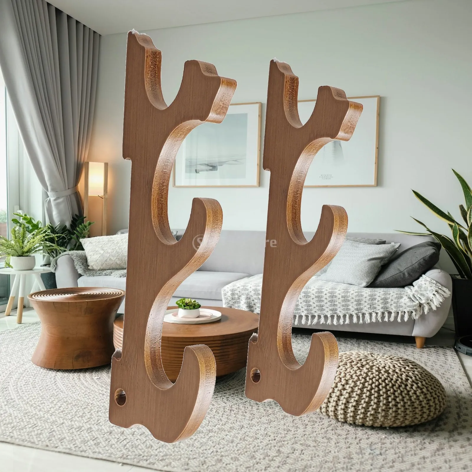 Wall Mount Sword Display Stand Samurai Sword Stand Bamboo Decorative Multifunctional Sword Rack for Flute Wakizashi Sword