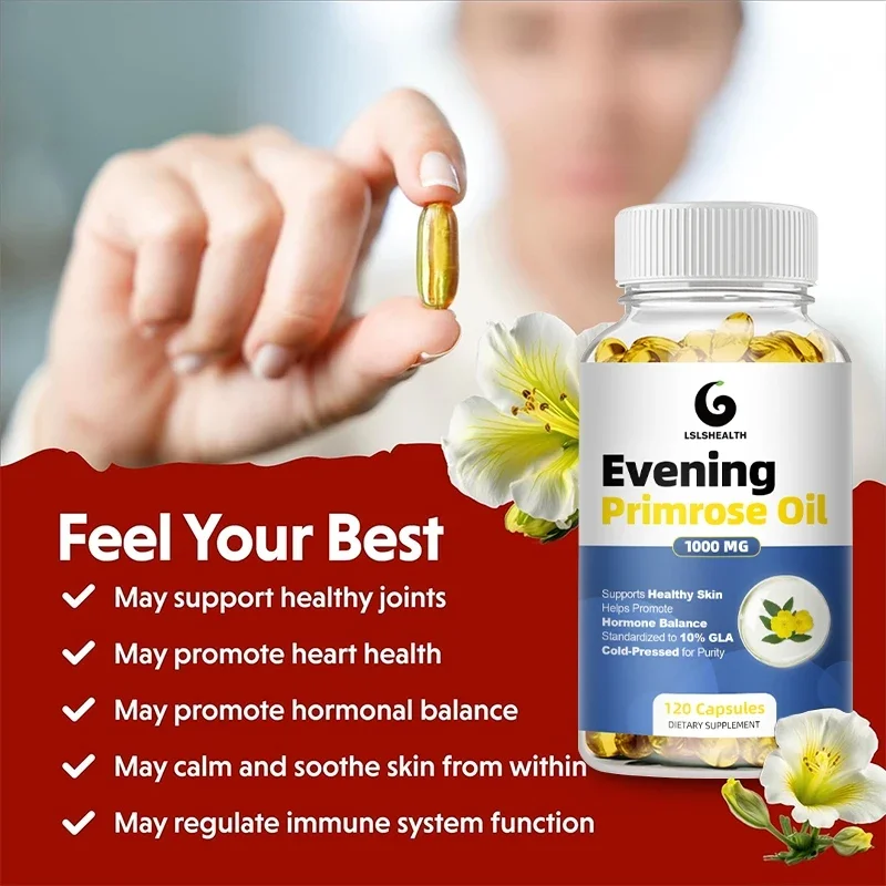 Evening Primrose Oil Promotes Women\'s Health 1000 mg Evening Primrose Oil Whitening Anti-wrinkle Anti-Aging Skin Nutritional