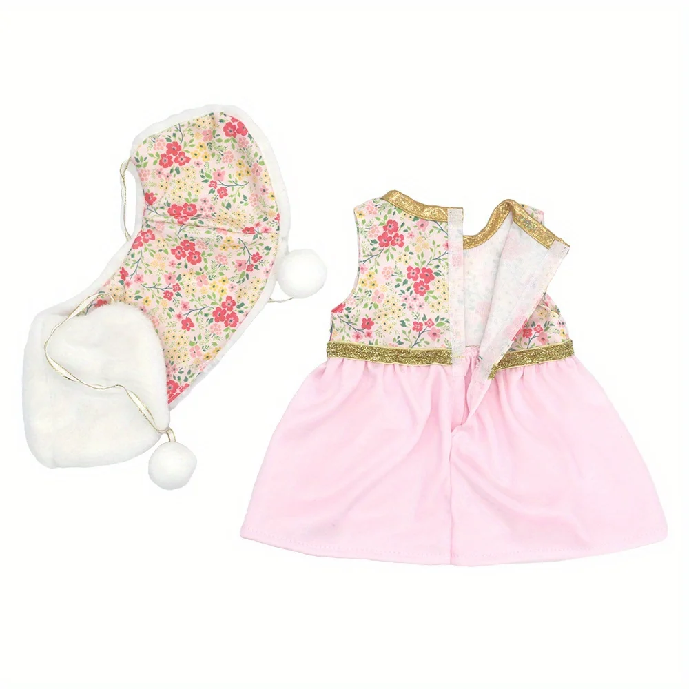 1 set of white cape dress with gold trim doll clothes for 18-inch (45.7cm) doll girls. Suitable for American dolls