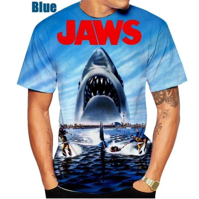 2023 Men/Women Shark 3D Print T Shirt Horror Movie Jaws Tshirt  Hip Hop Streetwear Tee Cool Clothes Tops