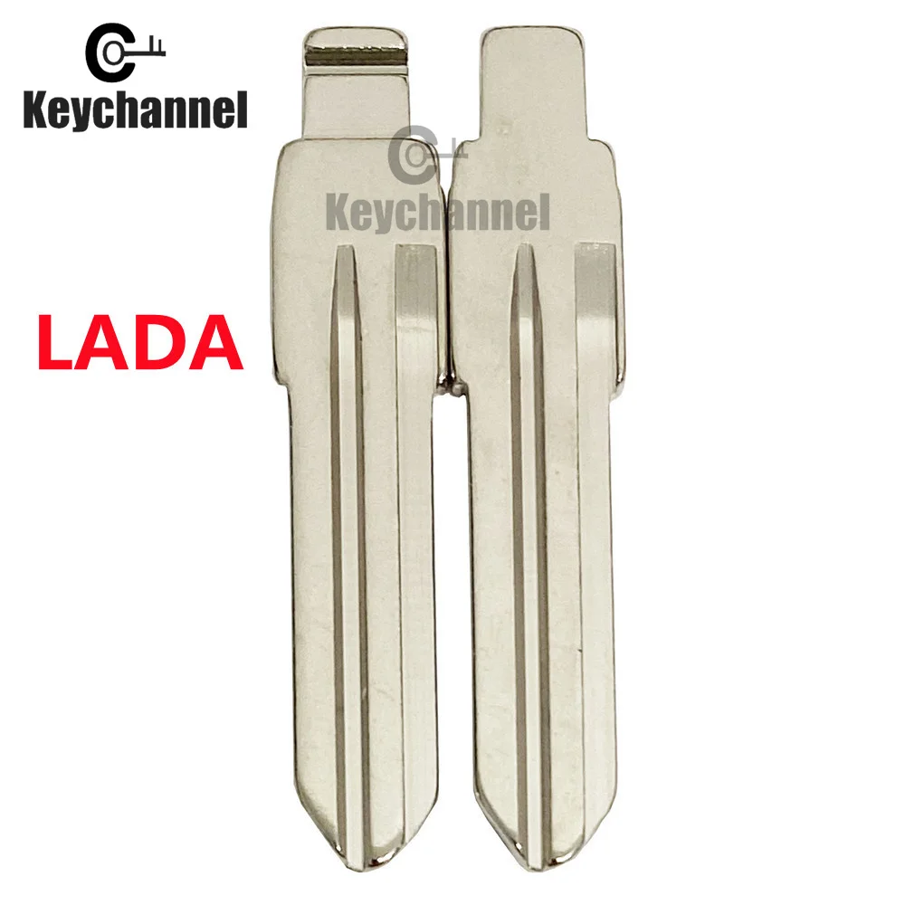 Keychannel 10PCS L5รถใบมีด Uncut KD รีโมท Blank กุญแจแบบพับใบมีดอะไหล่ Key สำหรับ LADA เปลี่ยน shell Blade