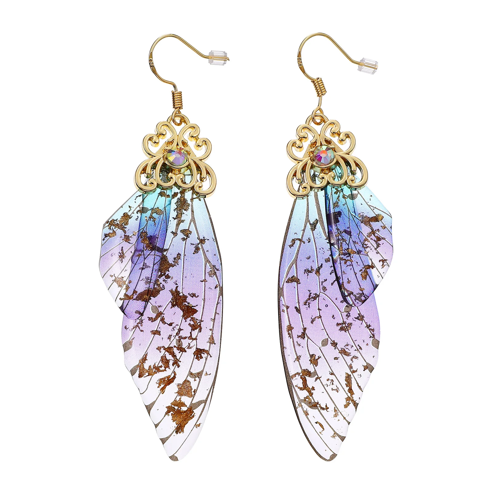 

1 Pair Butterfly Wings Earrings Colorful Fairy Wing Dangling Aesthetic Jewelry For Women Girls Dainty Earrings Daily Wear