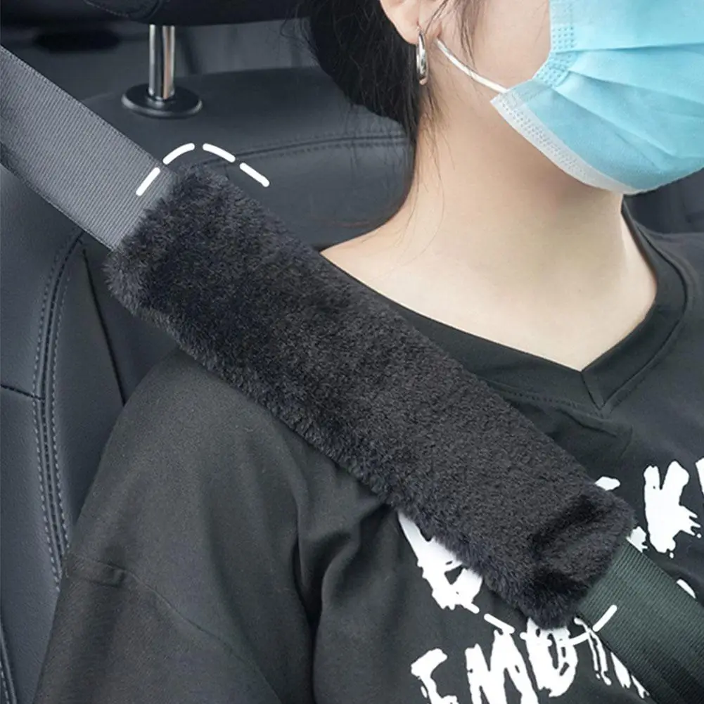 Universal Car Simple Seat Belt Shoulder Protector Solid Plush Anti Pinch Automotive Belt Color Interior Seat Accessories So V7B8