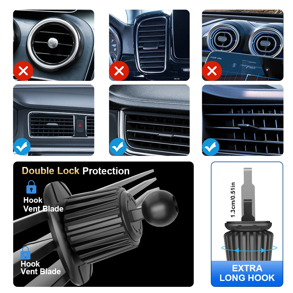 Xnyocn Car Tablet Stand Holder 4-14 Inch Universal Adjustable Car Air Vent Mount for IPhone IPad Air Mini Samsung Xiaomi Tablets