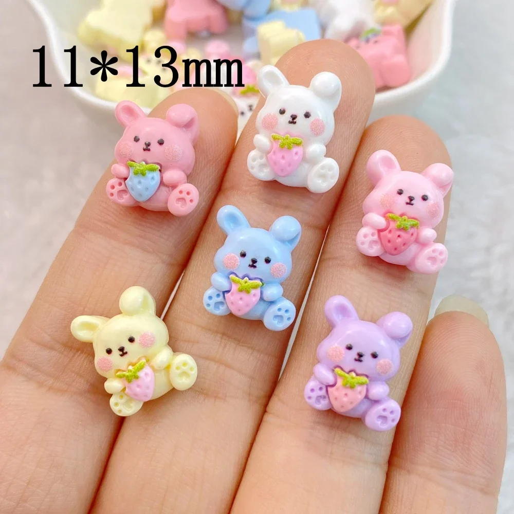 Mini Cartoon Rhinestone Encantos para Decorações de Unhas, Cute Rabbit Nail Art, Resina Designer, Jóias 3D, DIY Craft, 20Pcs