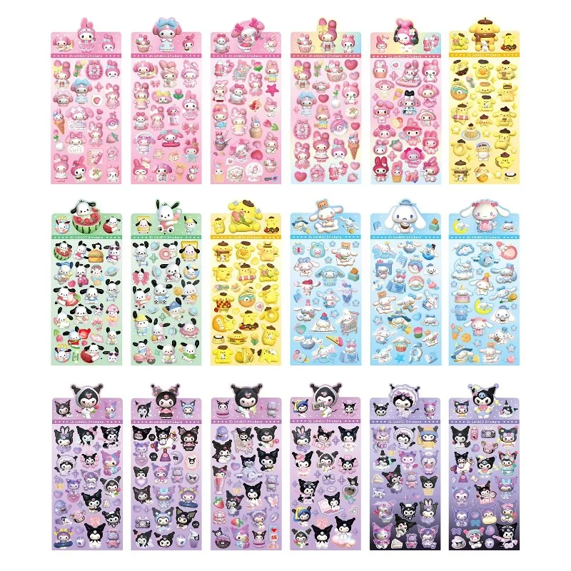 

New 1/20pcs Black Rice Laser Stickers - Anime Cartoon Style, DIY Creative Stickers, Suitable for Stationery and Home Decoration
