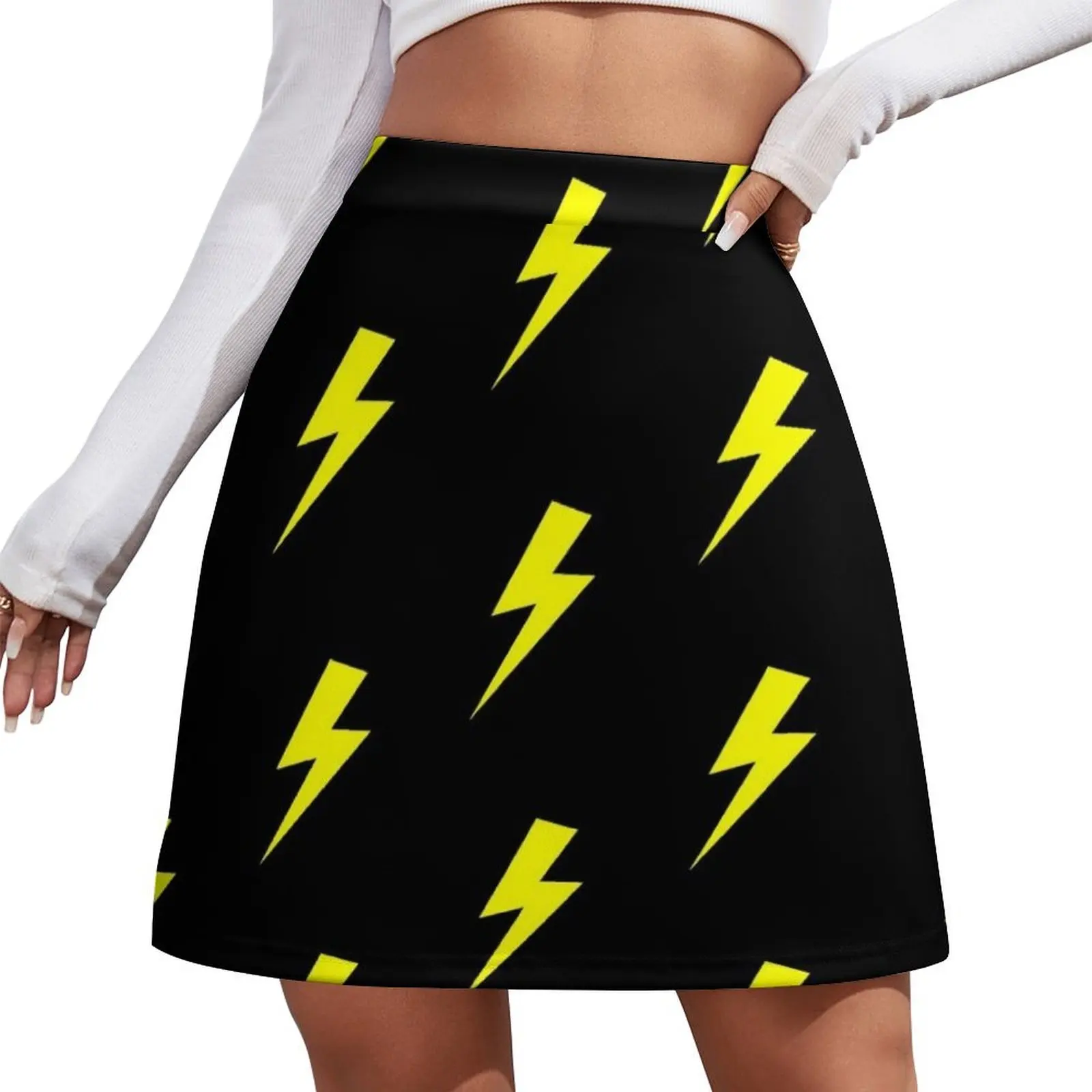 

Yellow Lightning Bolt Mini Skirt Women's dress Women's summer skirts fairy core skirts summer 2026 woman