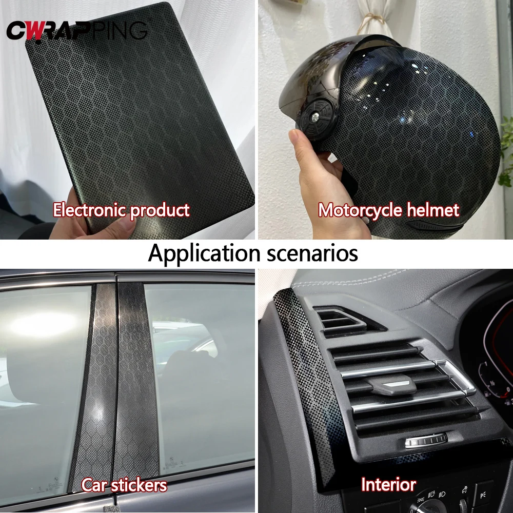 Car Forged Diamond Carbon Fiber Sticker Waterproof Air Release DIY Stickers Car on The Hood Adhesive Vinyl for Auto Stickers