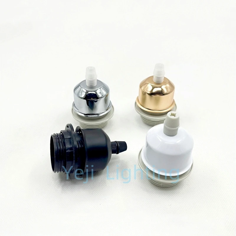 E27 Socket Lamp Holder with Cable Clip E27 Whole Teeth Lamp Socket Use with Lampshade Metal Lamp Base Modern Iron Lamp Base DIY
