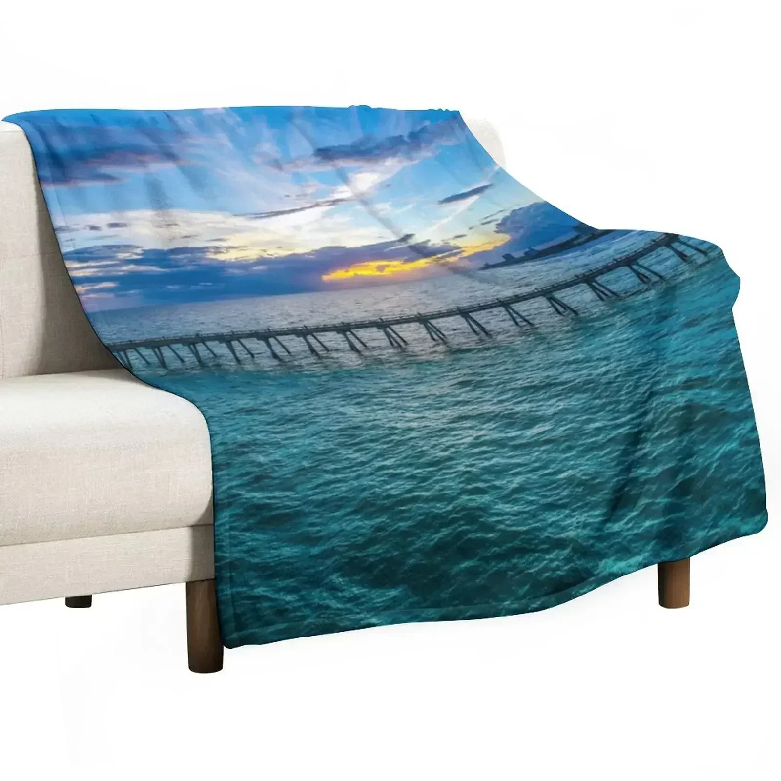 Emerald Pier Throw Blanket Soft Cozy Blanket for Pet Kids Adults