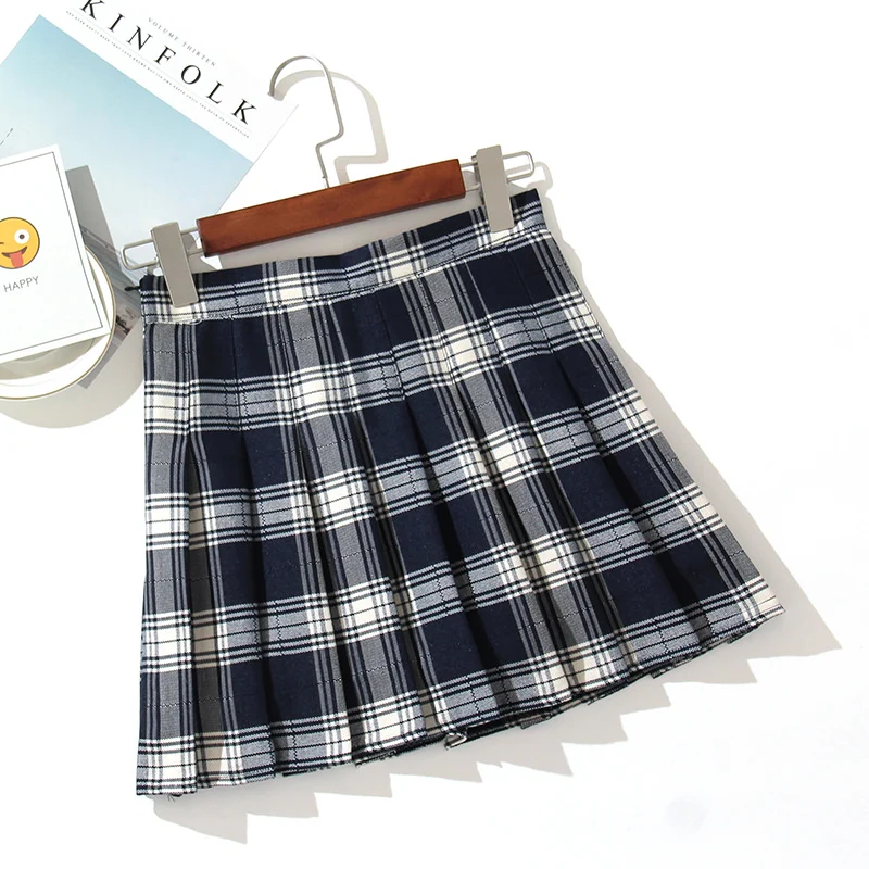 Plaid Women Mini Skirt Summer A-Line Female Pleated Casual High Waist Women Girls Short Streetwear Student Skirts