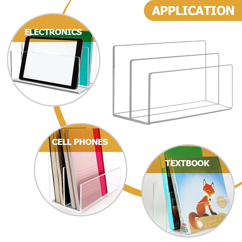 Imagem -05 - Acrílico File Folder Organizer Rack para Mesa Slots