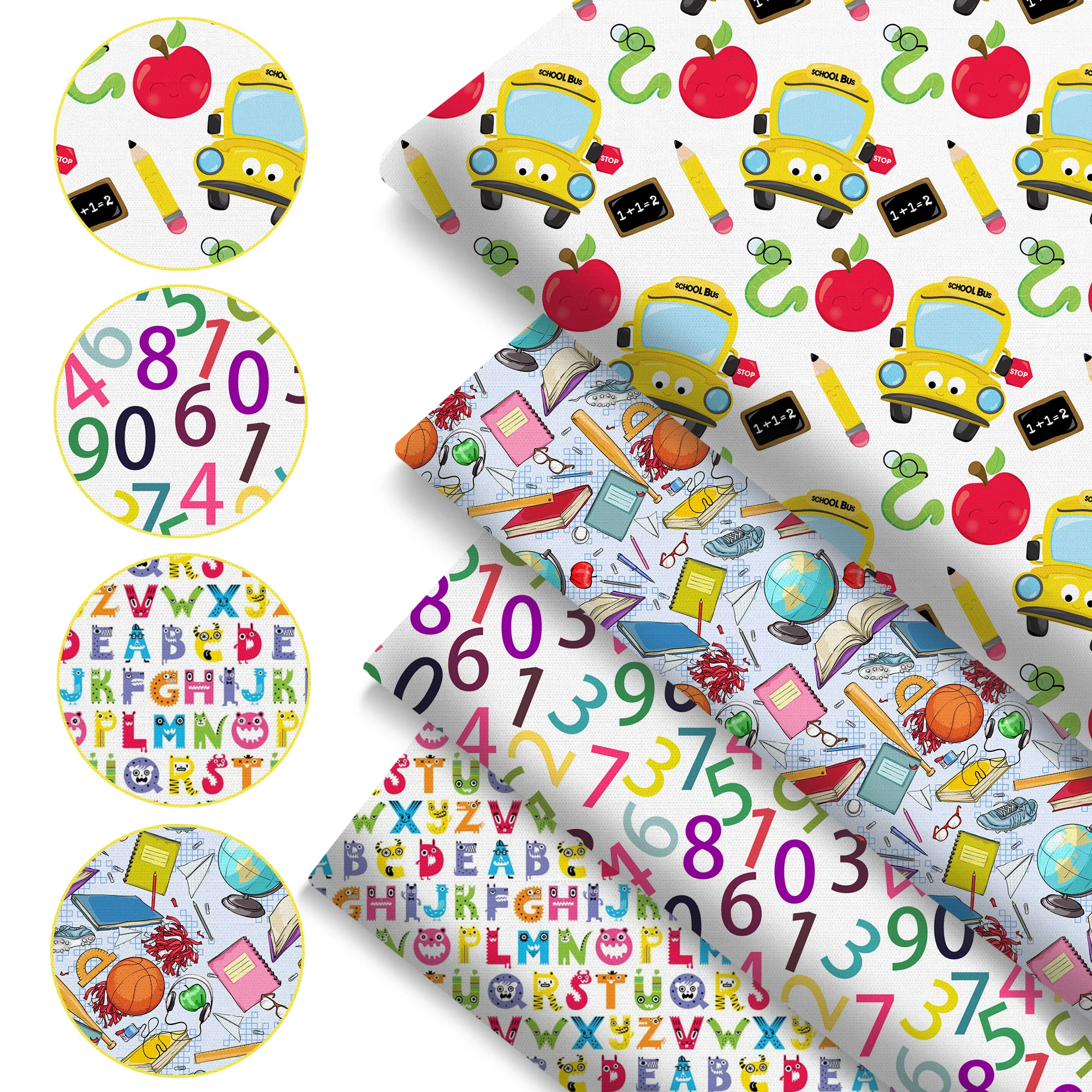 Pre-cut 4Pc/set 7.87x7.87inch(20x20cm) basketball basketball Pencil Precut Quilting Fabric Fat Quarter Fabric Bundle