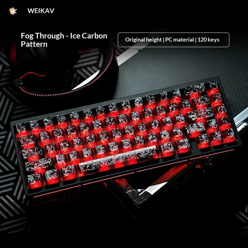 WEIKAV Ice Crack Keyboard keycap Injection Screen Printing Material PC Material Original Factory Height 120 Key Keycap For Gifts