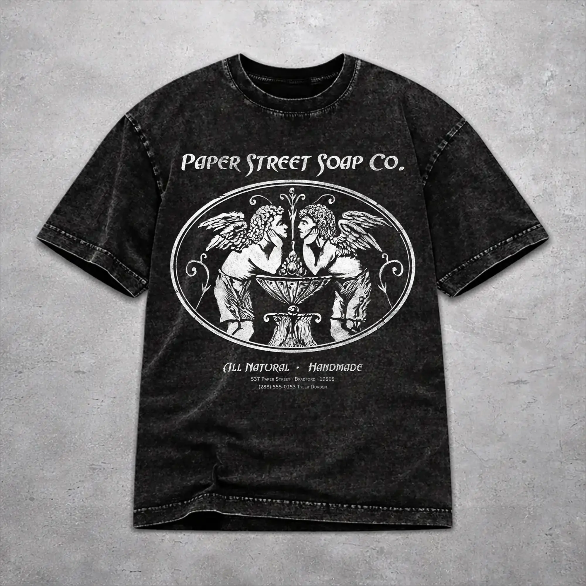 Hip Hop Fight Club Movie Apparel T Shirt for Men Women  Washed Cotton Tee Shirt Clothes