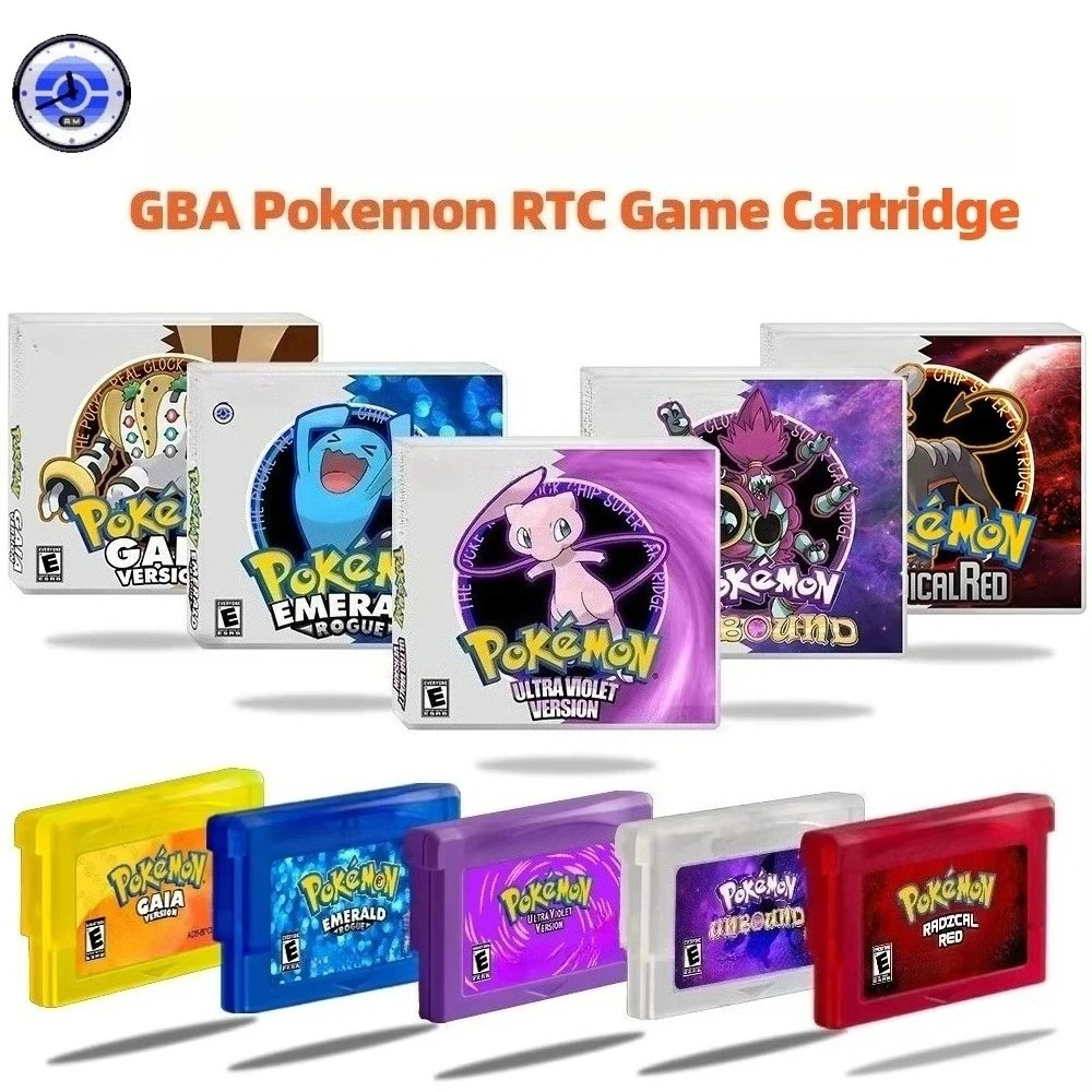 

GBA RTC Pokemon Real Clock New Version 2.0 Game Card Featured Popular English Games Pokemon LIOUID CRYSTAL/Girls Hunter 3