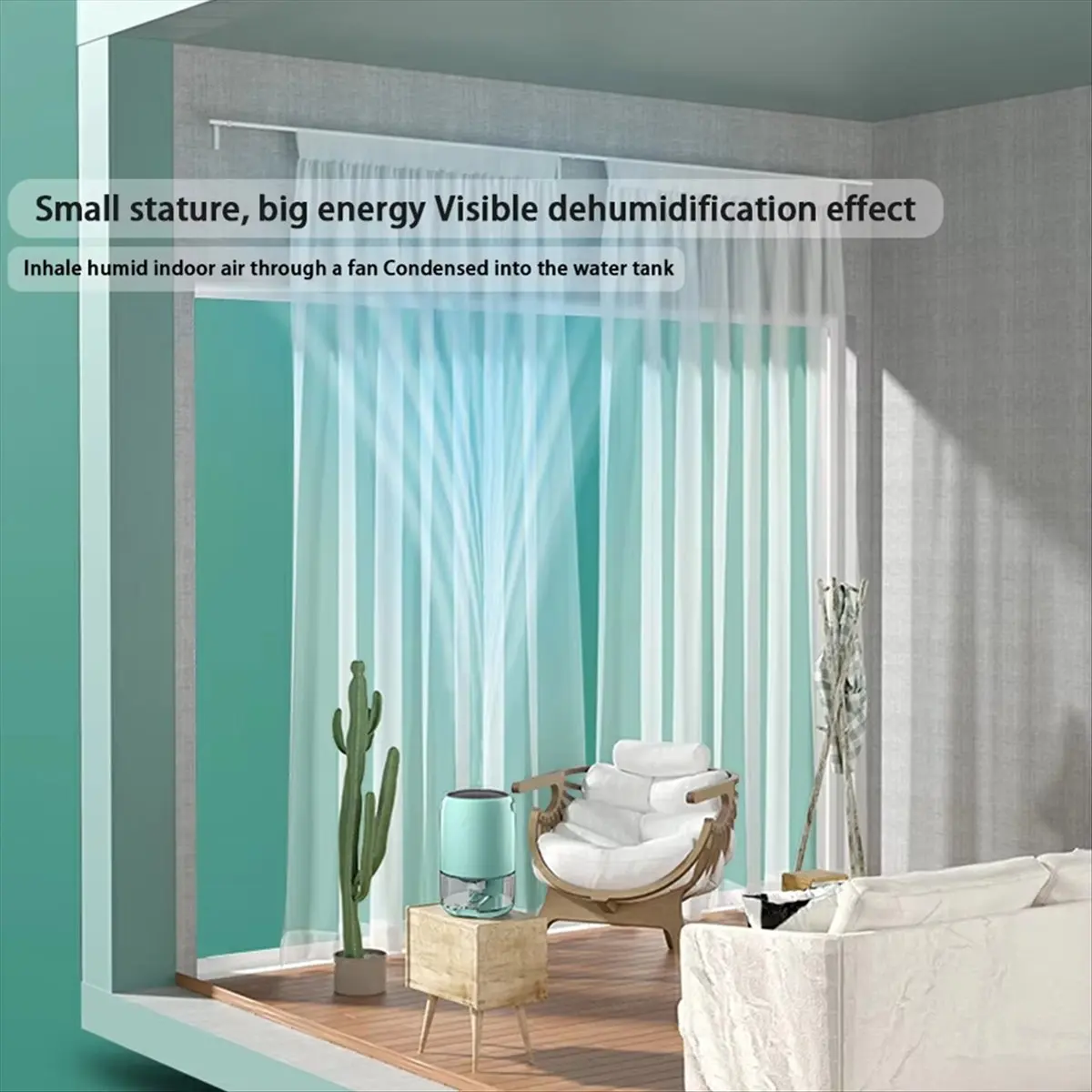 

(A64E) Ультратихий осушитель воздуха для дома объемом 1100 мл - эффективная очистка воздуха, компактный дизайн, идеально подходит для спальни, вилка стандарта ЕС