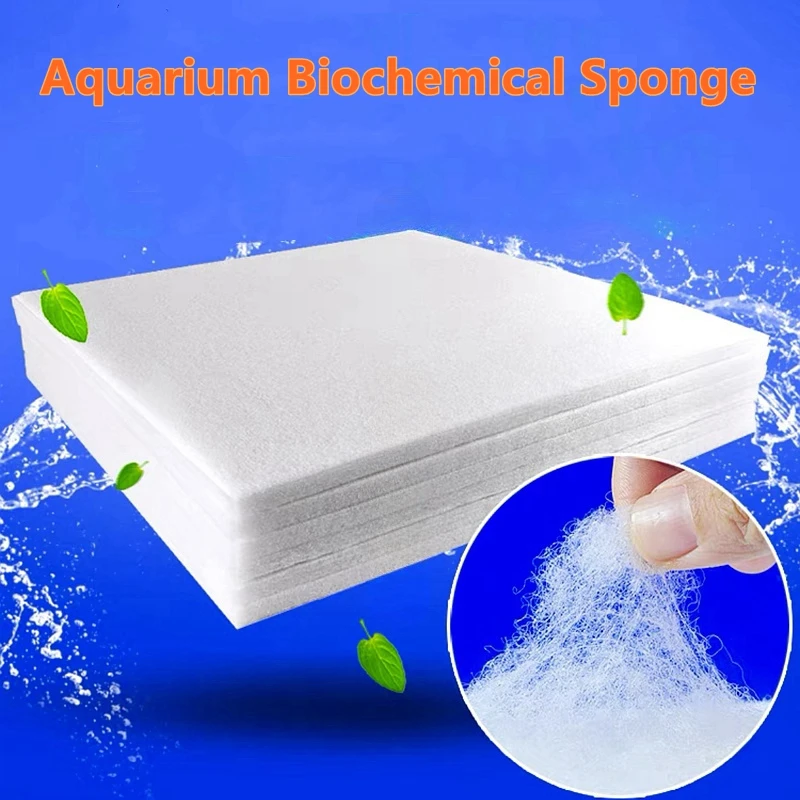 1PC Aquarium Biochemical Sponge Filter Fish Tank Cotton Sponge Foam Skimmer High-density Tank Accessory Thicken Cashmere Cotton