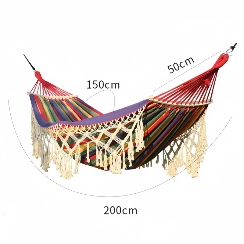 

Single Wide Thick Canvas Hammock Outdoor Camping Backpackaging Leisure Swing Portable Hanging Bed Sleeping Swing Hammock