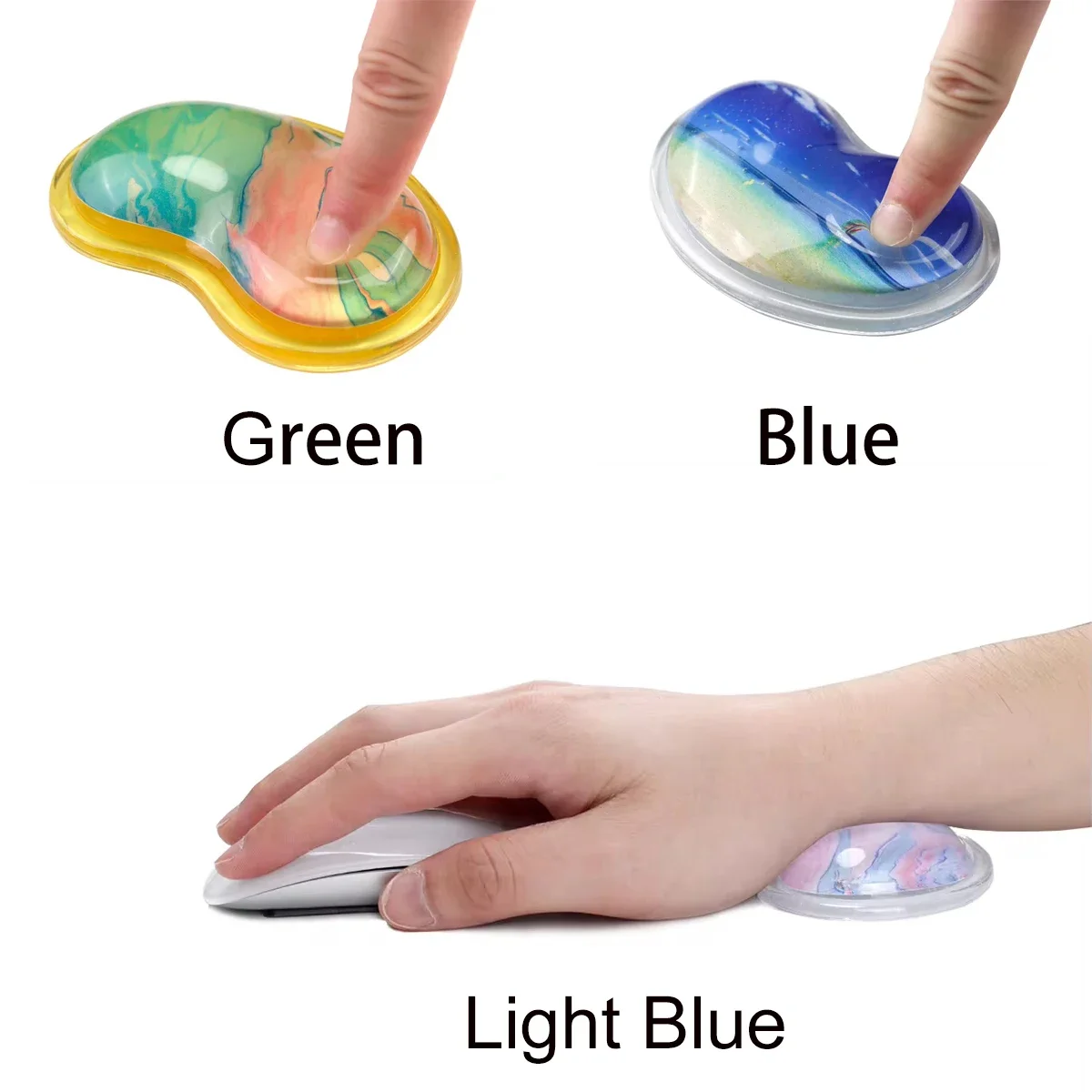 Crystal Gel Wrist Support Mouse Pad, Heart Shaped Transparent Wrist Rest, Silicone Mouse Pad, Soft and Bouncy, Office Mouse Pad