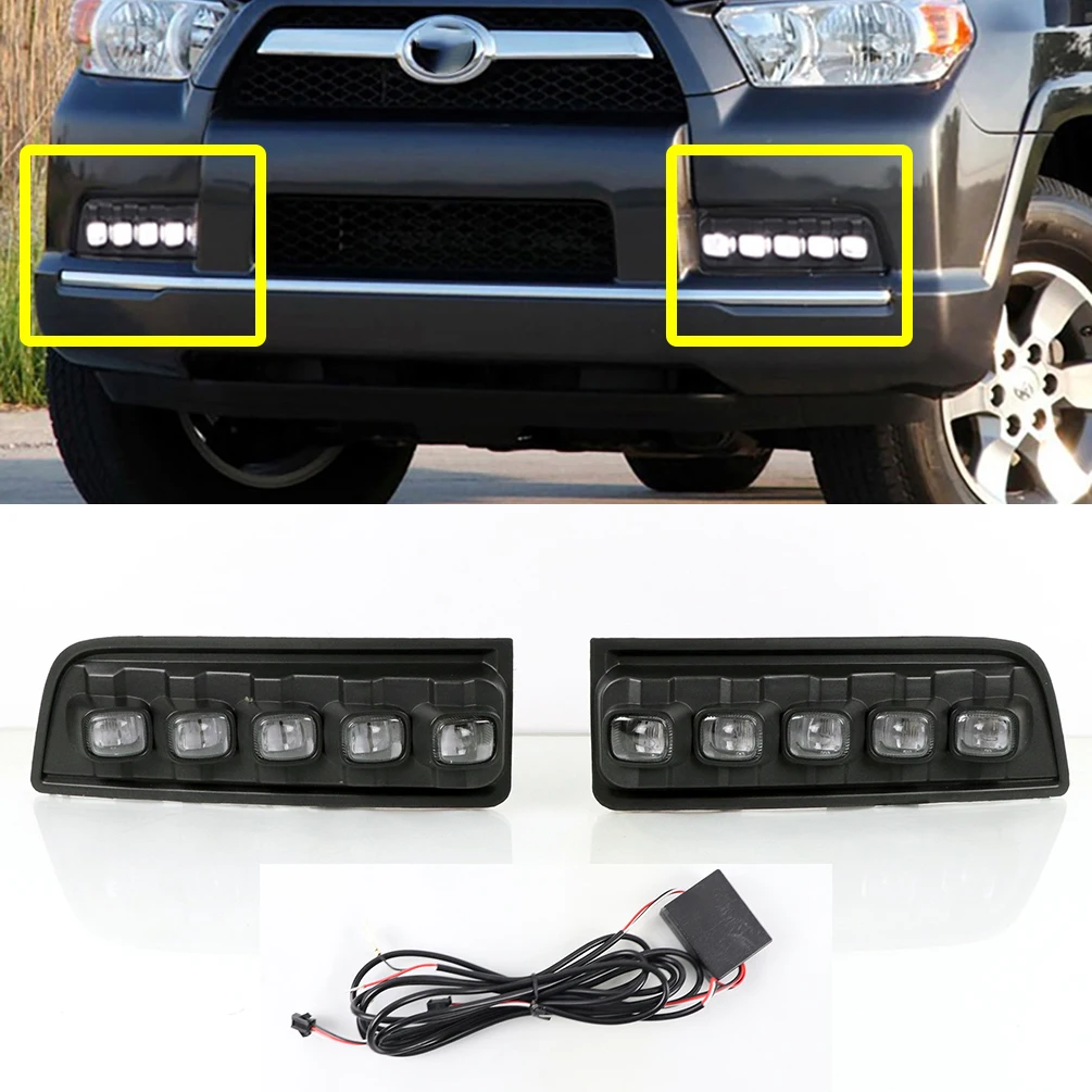 

LED Fog Light Daytime Running Light Fit For Toyota 4 Runner 4Runner 2010 2011 2012 2013 Car DRL Fog Lamp Sequential Turn Signal