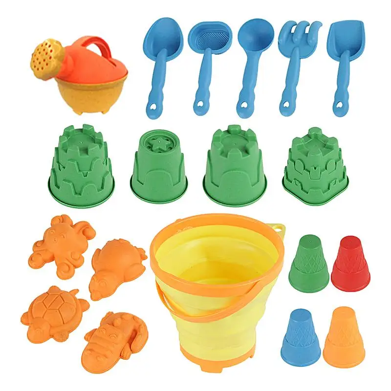 

Sand Castle Kit Vibrant Sand Toy Set Bucket Shovel Sifter Animal And Castle Molds 20Pcs Dig Stack Carve Build Sandcastles