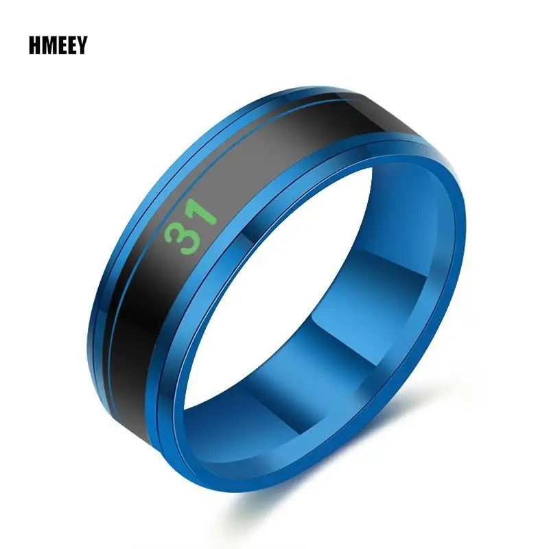 Anillo sensible a la temperatura para hombre y mujer, joya inteligente de acero de titanio con sensibilidad al estado de ánimo y resistente al agua,