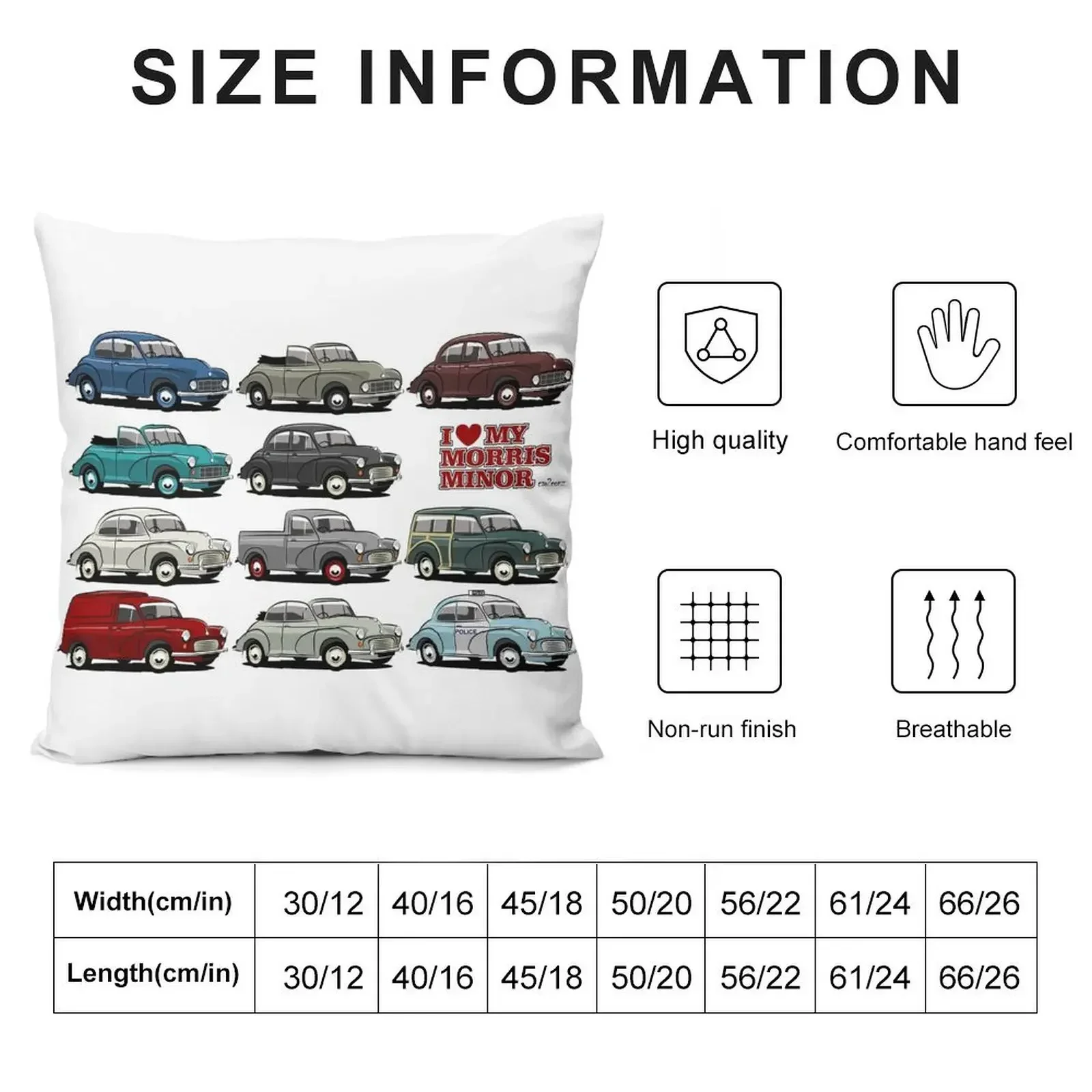 Morris Minor evolution Throw Pillow autumn decoration Sofa Pillow Cover pillow