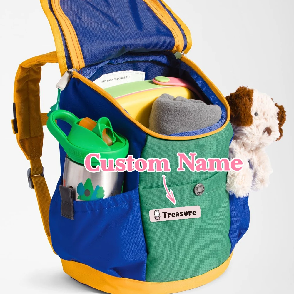 Custom Cute Rabbit Name Sticker,Transparent Waterproof Stickers for Kids,diy Name Labels for School Bag Bottles Box  Mug Uniform view 2