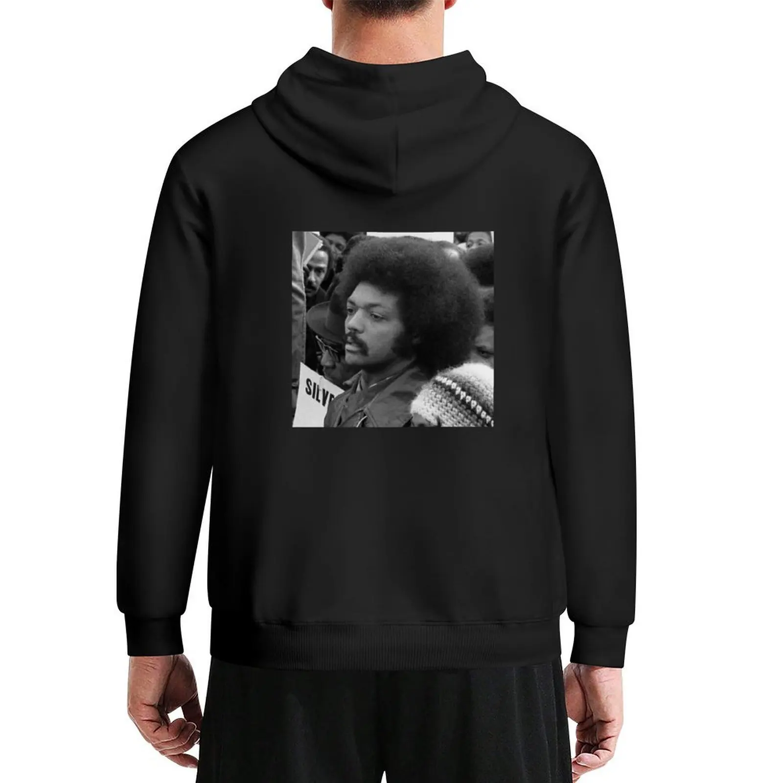 

Jesse Jackson participating in a rally, January 15, 1975 Hoodie autumn new products men clothes autumn man hoodie