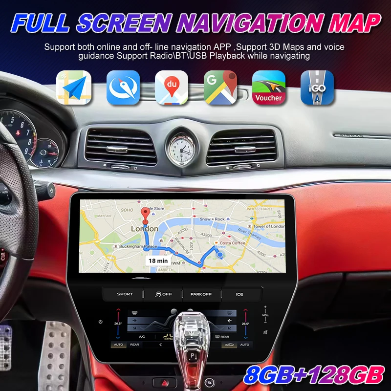 Android Car Radio For Maserati GT GC GranTurismo Carplay GPS Navigation DVD Multimedia Video Player 4G Car stereo Autoradio Unit