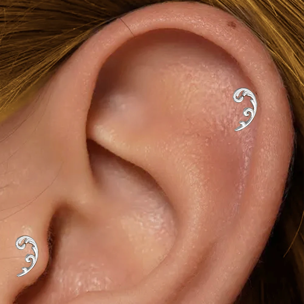 AIDE 925 Sterling Silber 1 Stück Glänzender Geometrischer Segelboot-Helix-Piercing-Ohrring für Damen Punk-Schmuck Persönlichkeits-Mode – Detail 20