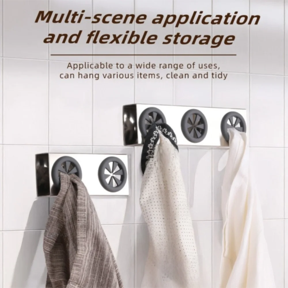 

Creative Self Adhesive Towel Rack Wall Mounted Multi-Purpose Dishcloth Clip Space Saving Wall Hanging Clip Bathroom Organizers