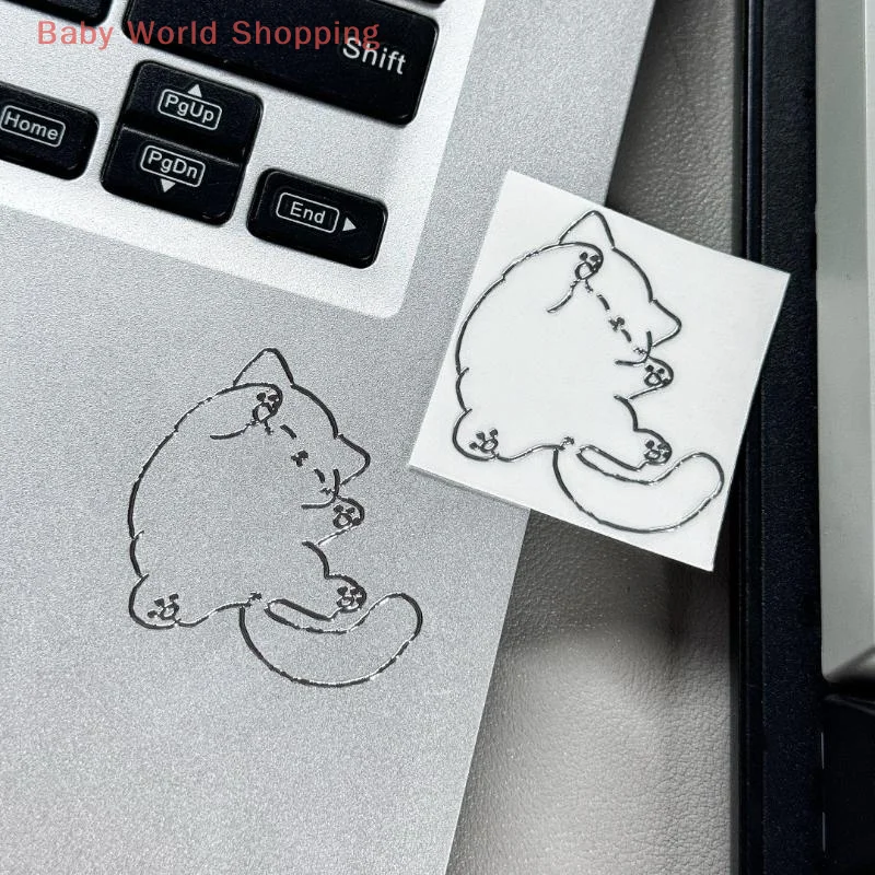 Waterproof 3D Metal Stickers With Girl And Cat Cartoon Characters For Phone Case Laptop DIY Decoration Creative Aesthetic Style