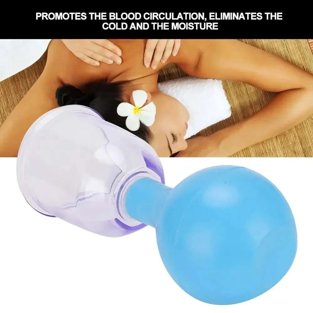 4Type Rubberen Bal Pc Vacuüm Cupping Bevorderen Bloedcirculatie Elimineren Koude Revalidatie Therapie Cupping Apparaat Blauw Draagbaar