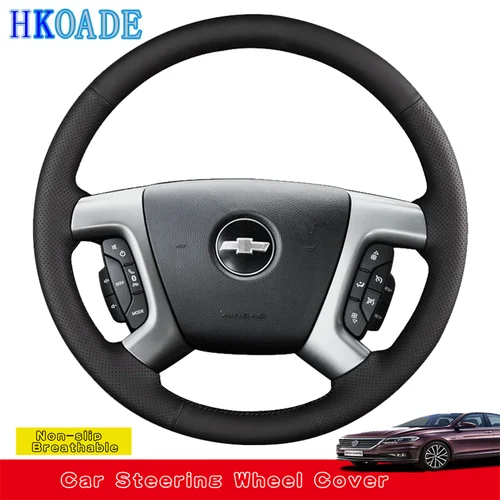 Imagen 1 del producto Personalizar DIY protector para volante de coche de cuero genuino para Chevrolet Captiva Silverado GMC Sierra 2007-2014 Daewoo Interior de coche