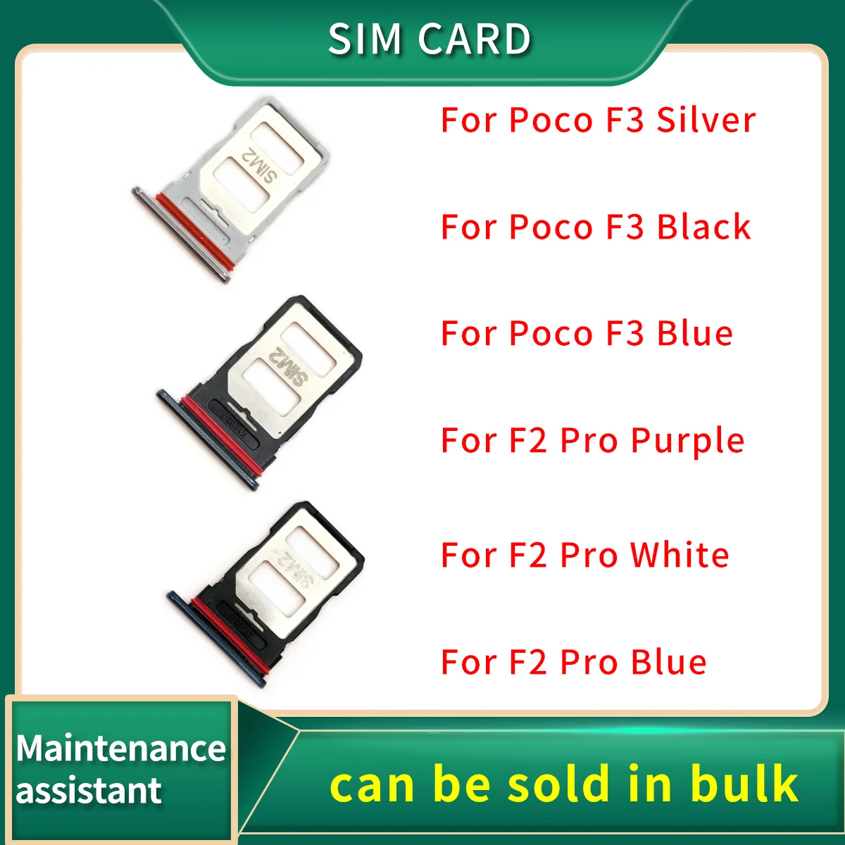 

Слот для SIM-карты, слот для SD-карты, держатель, адаптер для Xiaomi Pocophone POCO F2 Pro Poco F3, лоток для sim-карты, запасные части