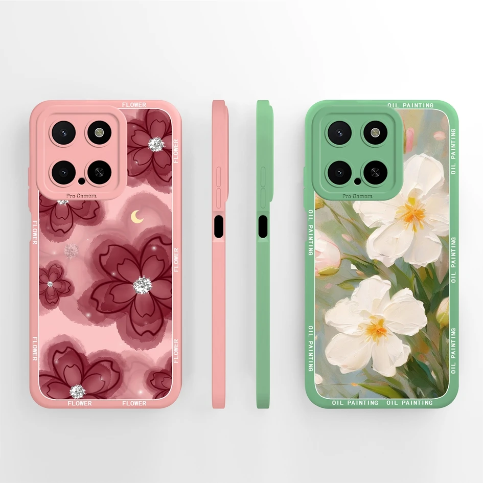 متوافق مع حافظة Honor X5b Plus 4G بنمط زهور جميلة مضاد للانزلاق حماية ممتازة من السيليكون الناعم لهاتف Honor X5 B X5b+ Capa #4