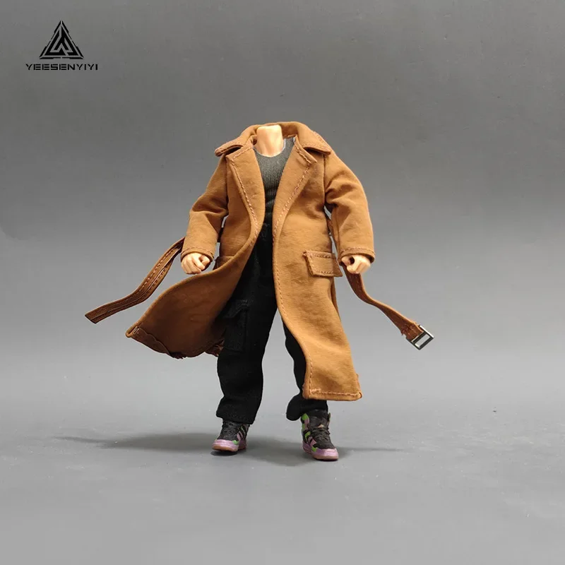 1/18 Scale Soldier Long TrenchCoat with Iron Wire Style Jacket Clothes Model for 3.75in Action Toy Figures Body Toy Doll