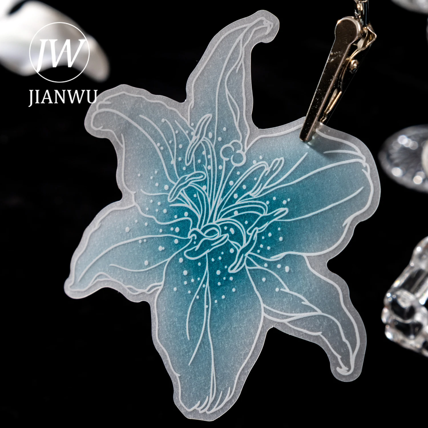 JIANWU Glazed Lily Series Vintage Flower Landscape Material Collage Scrapbooking Sticker Creative DIY Journal Stationery view 4