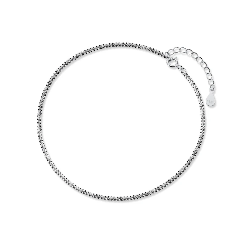 Modian Minimalism Starlight Chain Anklet for Women Authentic 925 Sterling Silver Simple Link Chain Anklet Fine Jewelry Girl Gift