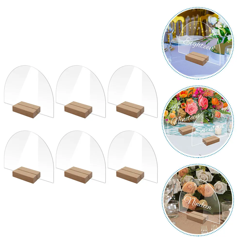 

6Sets Acrylic Table Number Signs Place Cards for Wedding Seating Reusable Blank Banquet Table Name Cards Wedding Seat Card