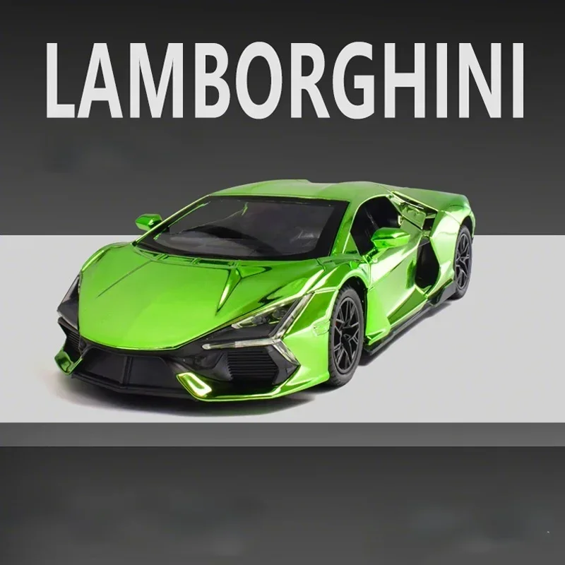 1:24 Lamborghini Revuelto Electroplate Alloy Car Diecasts & Toy Vehicles Metal Toy Car Model Sound and light kid's holiday gifts